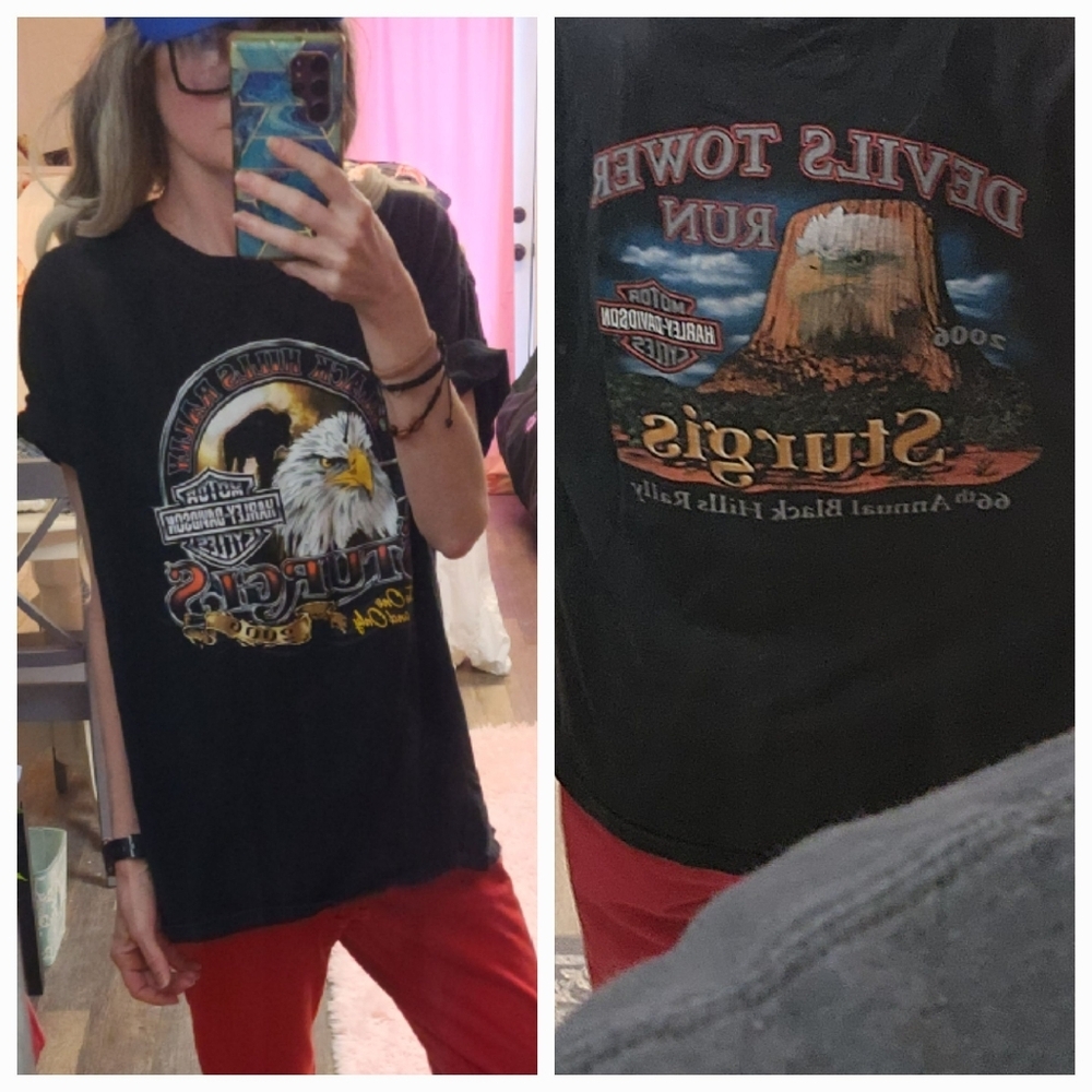 Vintage 2006 Harley Davidson Sturgis Rally Eagle Graphic Tee Mens Womens
